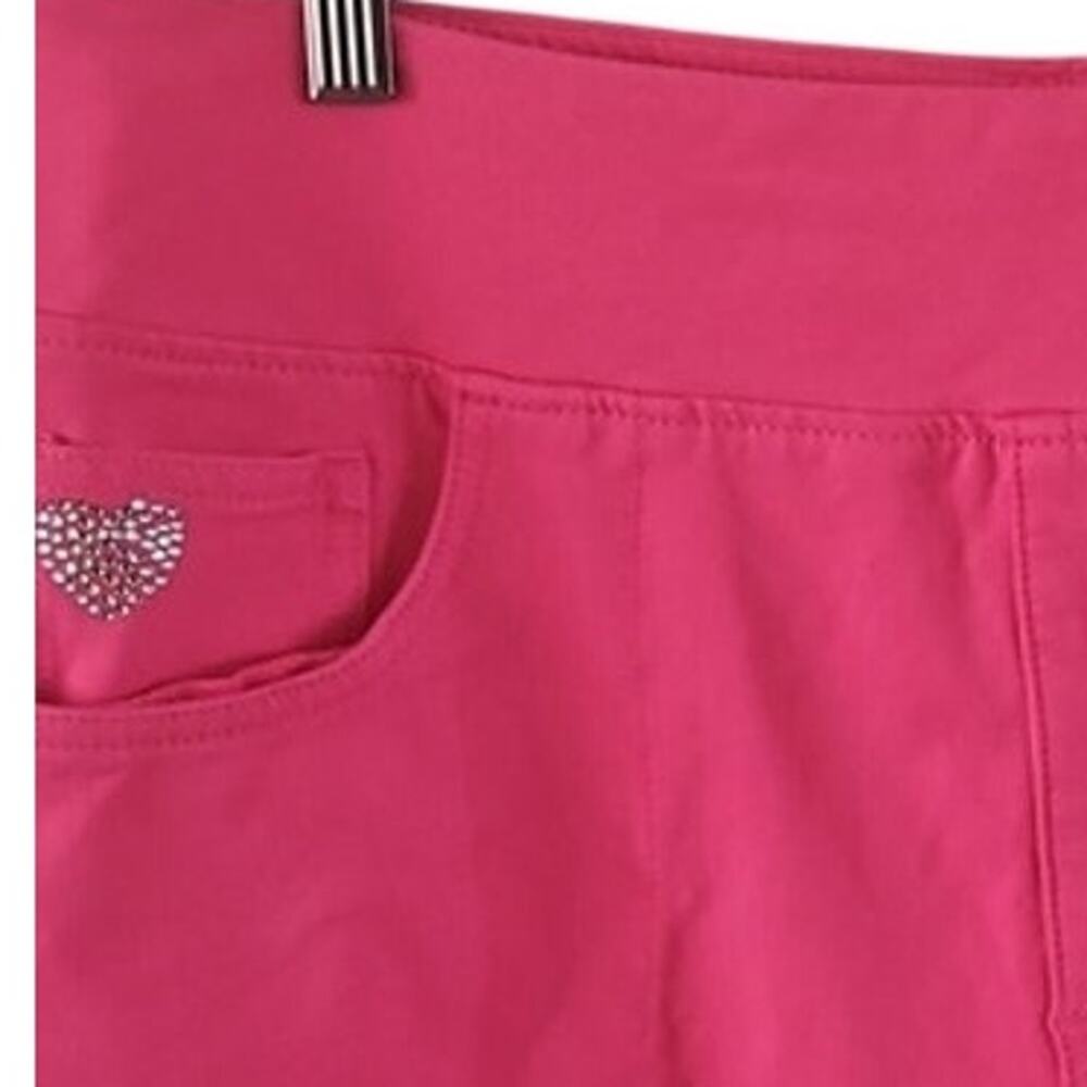 Dream Jeans Women Large Short Pink Capri Pants w/ Decorative rhinestone heart - Picture 5 of 6
